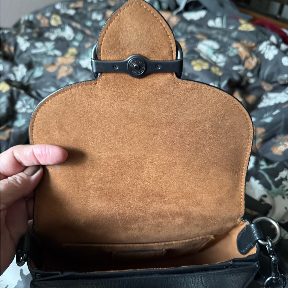 Coach Pebbled Black Crossbody Bag - Picture 7 of 9